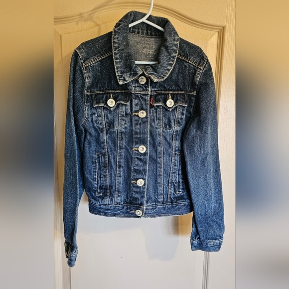 Levi's Other - Girls Levi Strauss denim jacket 8/10 bling jewel button up fall style classic